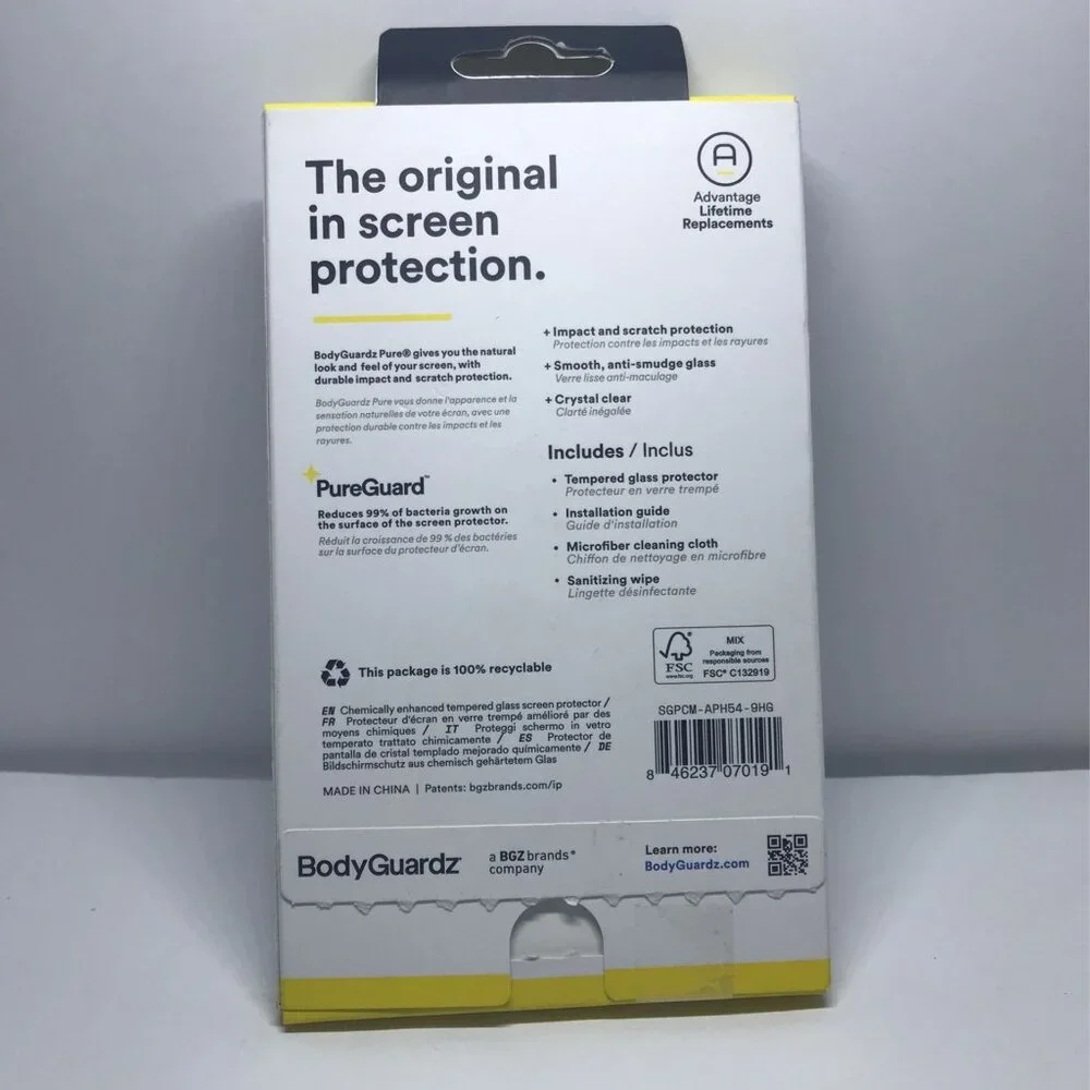 BodyGuardz - Pure Screen Protector for iPhone 13 Mini - Clear